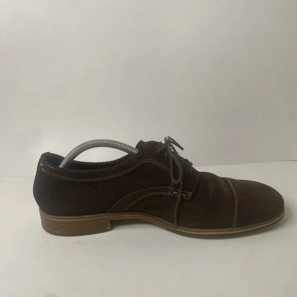 Johnston Murphy‎ Brown Suede Cap Toe Lace Up Oxfords Shoes Men's 11M (59-10727)